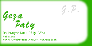geza paly business card