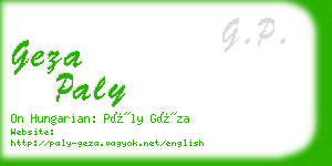 geza paly business card